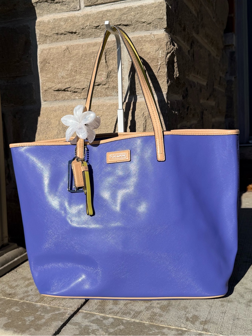 COACH Park Metro Colorblock Saffiano Leather Tote F24341